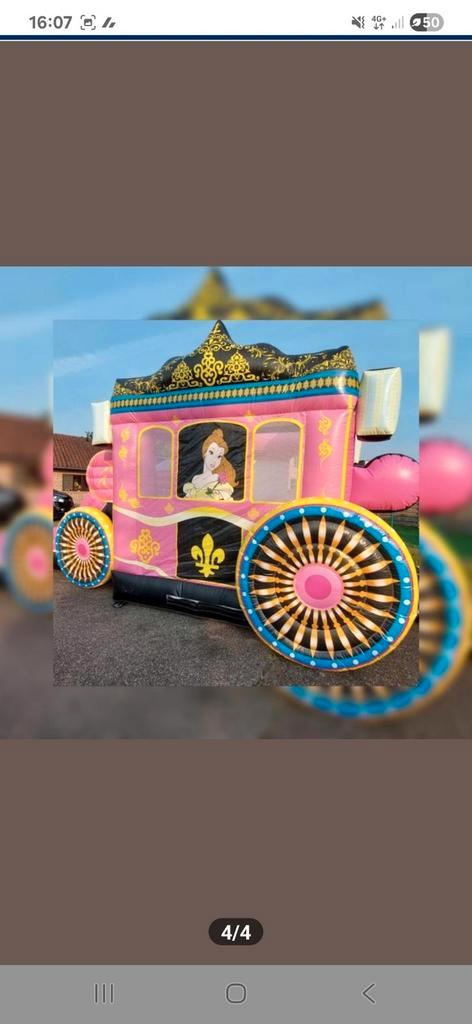 Springkussen thema Prinsessenkoets, Hobby en Vrije tijd, Feestartikelen, Gebruikt, Overige, Ophalen