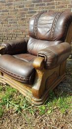 Eiken leder FAUTEUILS LEDER met bank, Huis en Inrichting, Ophalen, Gebruikt, 75 tot 100 cm