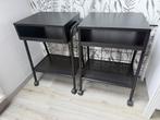 2 Zwarte IKEA Nachtkastjes SETSKOG, Ophalen, Gebruikt