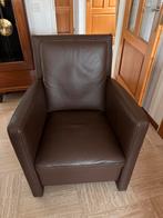 Lederen fauteuil, Ophalen, Zo goed als nieuw, 75 tot 100 cm, 50 tot 75 cm