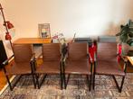 4 stalen stoelen, Huis en Inrichting, Stoelen, Ophalen, Gebruikt, Zwart