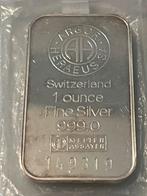 Argor Heraeus Zilverbaar - 1 ounce fijn zilver - zeldzaam, Ophalen of Verzenden, Zilver