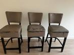 3 Barstoelen - Opknappers!, Huis en Inrichting, Barkrukken, 3 krukken, Ophalen, Gebruikt, Hout