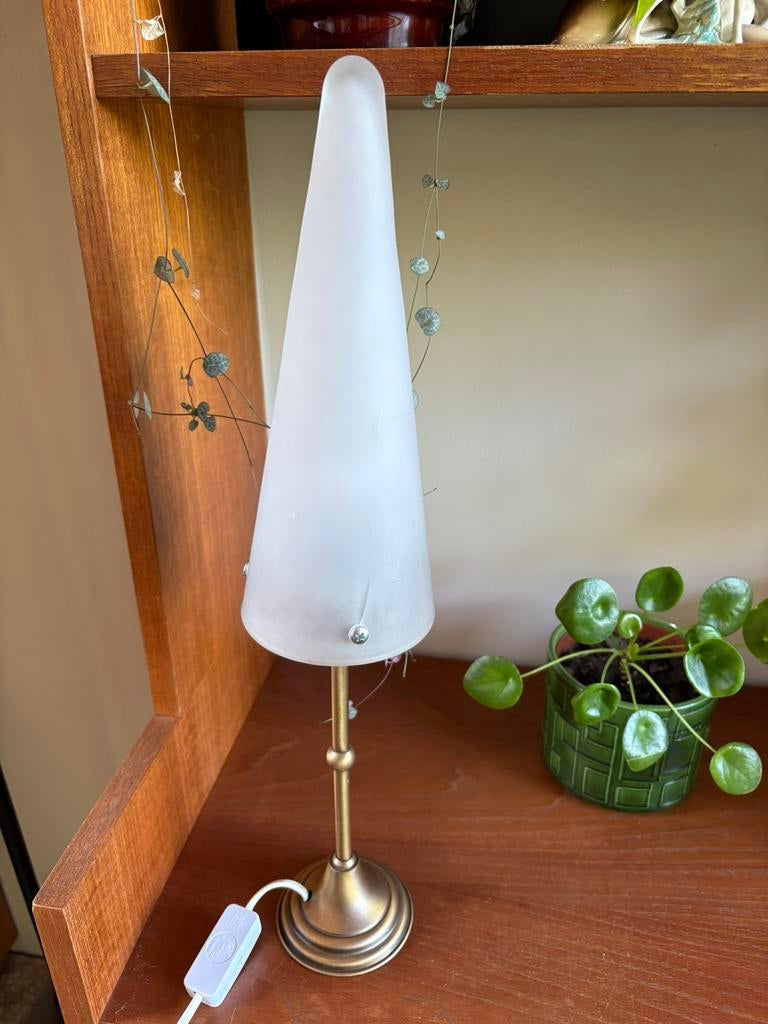 Vintage spage age ATV Grootebroek Holland tafellamp, Vintage, retro, Gebruikt, Ophalen of Verzenden, Glas