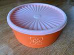 Vintage Tupperware oranje koektrommel zonnedeksel, Huis en Inrichting, Ophalen of Verzenden, Gebruikt, Oranje, Bus of Trommel