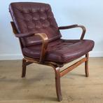 G Mobel G-Mobel Nassjo Sweden fauteuil stoel vintage, Gebruikt, Leer, Ophalen