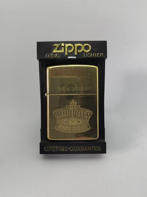 Zippo Murphy's Irish Stout Solid Brass (Ongevuurd), Verzamelen, Rookartikelen, Aanstekers en Luciferdoosjes, Zo goed als nieuw