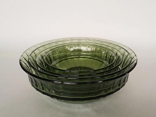 Nest 4 Schalen Neerlandia Copier Leerdam Persglas, Antiek en Kunst, Antiek | Glas en Kristal, Ophalen of Verzenden