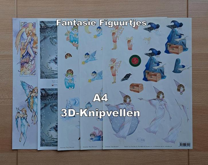 04...A4 - 3D KNIPVELLEN FAIRY'S-BLOEMENMEISJES enz, Hobby en Vrije tijd, Stickers en Plaatjes, Nieuw, Meerdere plaatjes, Ophalen of Verzenden