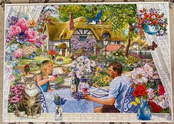 500 XL puzzel HOP - Enjoying the Garden - compleet beschikbaar voor biedingen