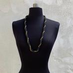Ketting zwart / goud kraaltjes, Ophalen of Verzenden, Nieuw, Zwart, Kunststof