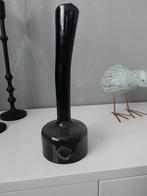 Gommaire Tuba Vaas - Medium Hoogte 38cm, Zwart, Nieuw, Ophalen of Verzenden, Glas