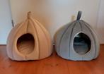 Beige en groene kattenmand/huis onbeschadigd 40x40x35 cm, Ophalen of Verzenden, Nieuw, Pluche