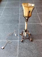 Art Déco smeedijzeren staande lamp en wandlamp, Antiek en Kunst, Ophalen