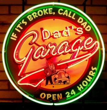 Dad's garage neon en veel andere leuke USA mancave neons beschikbaar voor biedingen