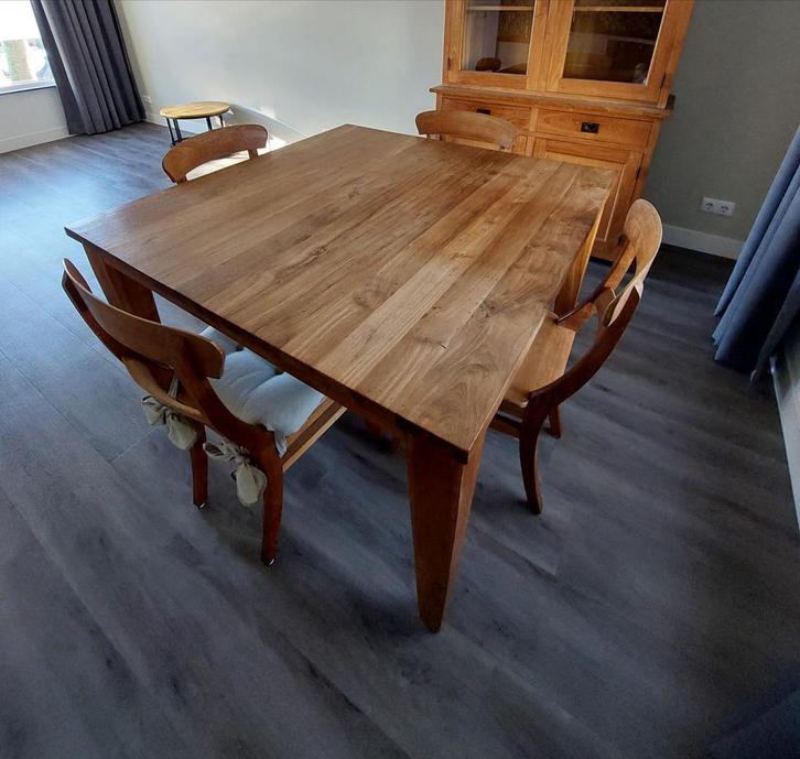 Eetkamertafel met 4 stoelen, Huis en Inrichting, Tafels | Eettafels, Gebruikt, 100 tot 150 cm, 100 tot 150 cm, Vier personen, Rechthoekig