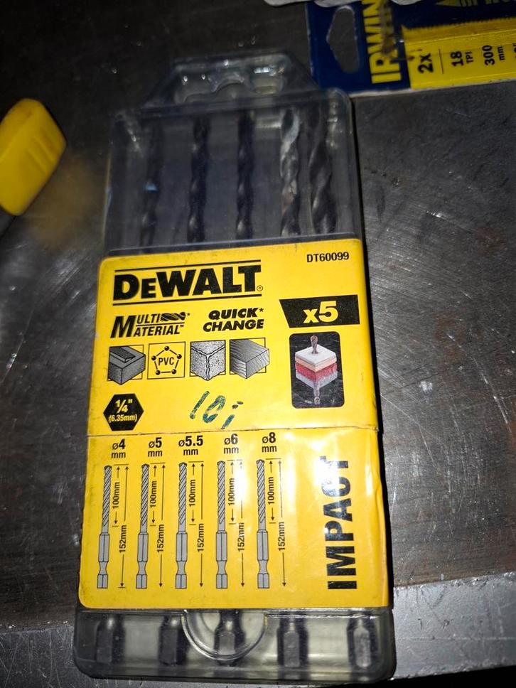 DeWALT Impact Steenborenset 5-delig, Doe-het-zelf en Verbouw, Gereedschap | Handgereedschap, Ophalen of Verzenden