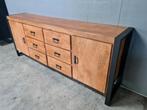 Dressoir van mangohout 200 cm lang, Huis en Inrichting, Ophalen, ., 150 tot 200 cm, .