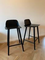 2x Muuto Nerd Barkrukken - 65cm Hoog, Ophalen, 60 tot 90 cm, Zo goed als nieuw, Hout