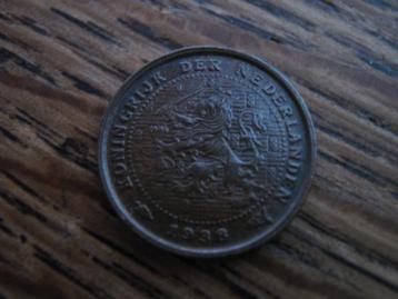 Bronzen 1/2 Cent uit 1938 van koningin Wilhelmina #466 beschikbaar voor biedingen