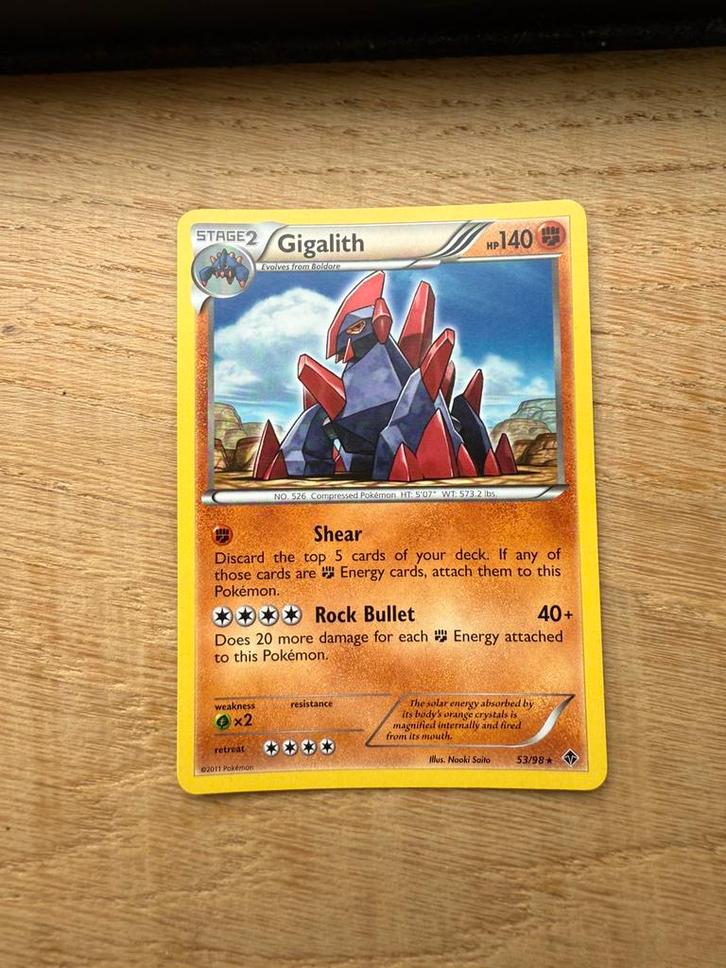 Gigalith #53/98, Hobby en Vrije tijd, Verzamelkaartspellen | Pokémon, Zo goed als nieuw, Losse kaart, Ophalen of Verzenden
