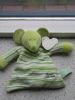 Knuffeldoek Muis Mike the Mouse merk Tiamo groene streep, Ophalen of Verzenden, Nieuw, Overige typen