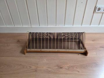 Vintage Platenrek - Houten Frame beschikbaar voor biedingen