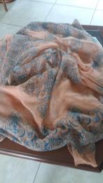 nieuwe langwerpige sjaal, zalm/blauw, lengte 1.84, br.94 cm, Nieuw, Ophalen of Verzenden, Sjaal