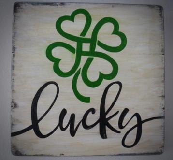Handgeschilderd Iers pubbordje /Lucky/ Irish pub / Mancave beschikbaar voor biedingen