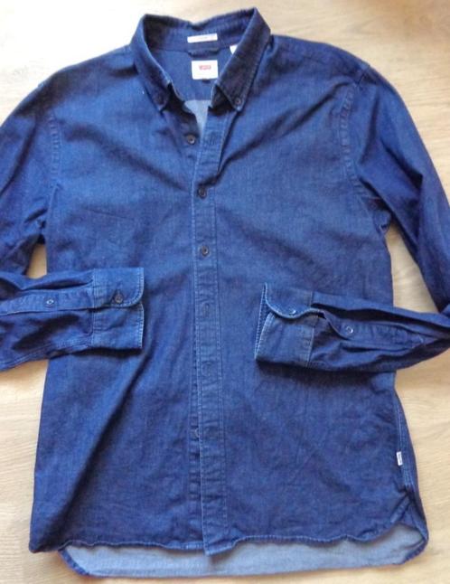 LEVIS blauw stretch overhemd maat M, Kleding | Heren, Overhemden, Gedragen, Halswijdte 39/40 (M), Blauw, Verzenden