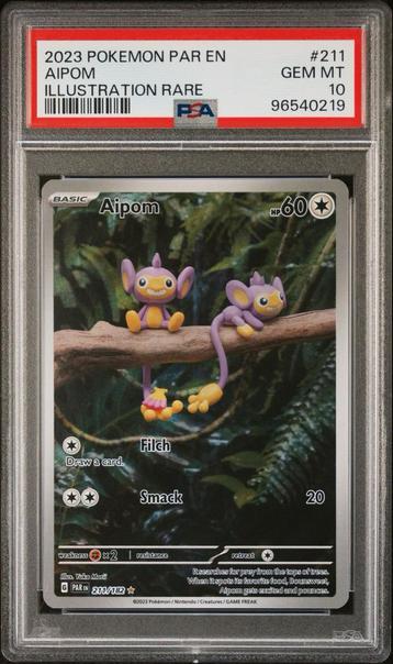 PSA 10 Aipom Illustration Rare 211/182 PAR EN beschikbaar voor biedingen