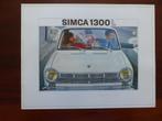 Simca 1300 L brochure 1964, Boeken, Auto's | Folders en Tijdschriften, Verzenden, Zo goed als nieuw, Overige merken