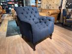 DALLAS CHESTERFIELD FAUTEUIL HARRIS TWEED BLAUW, Huis en Inrichting, Fauteuils, Ophalen of Verzenden, Nieuw, 75 tot 100 cm, Stof
