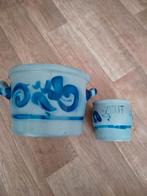 Keulse Pot & Zoutpot - Blauw Decor, Antiek en Kunst, Antiek | Keramiek en Aardewerk, Ophalen of Verzenden