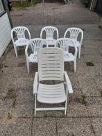 6 witte tuinstoelen 1 klapbaar, Ophalen of Verzenden