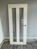 2 Opdekdeuren: deur WC/Badkamer en Opdekdeur met glas, Ophalen, Gebruikt, 80 tot 100 cm, Binnendeur