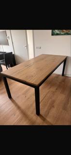 Industriële houten tafel met ijzeren poten - 200x100cm, Huis en Inrichting, Tafels | Eettafels, 100 tot 150 cm, 200 cm of meer