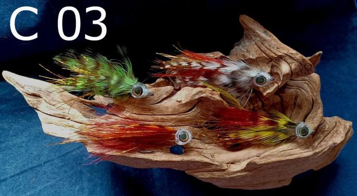 Set C 03 & C 07 van elk 4 Ultra Ligt Baars/Snoekstreamertjes, Watersport en Boten, Hengelsport | Vliegvissen, Nieuw, Complete set