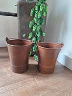 Set metalen emmertjes/bloempotjes, Ophalen of Verzenden, Nieuw, IJzer, Met handgreep
