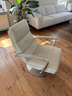 Luxe fauteuil leder wit, Huis en Inrichting, Woonaccessoires | Krantenbakken en Lectuurbakken, Ophalen, Zo goed als nieuw