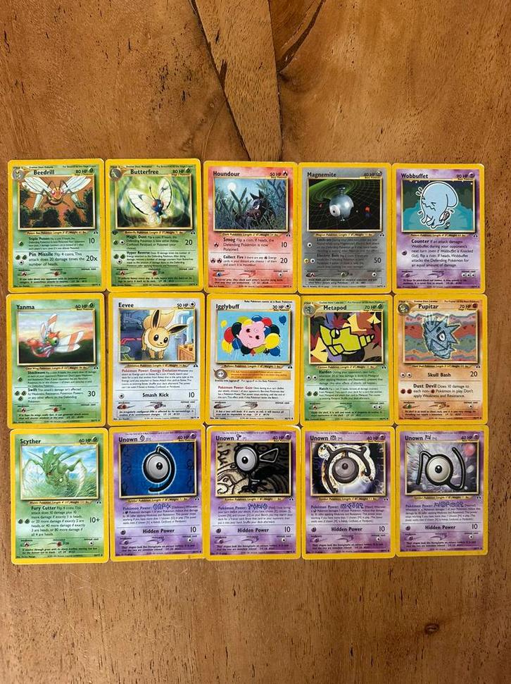 Pokémon kaarten set Neo Discovery 1999, Hobby en Vrije tijd, Verzamelkaartspellen | Pokémon, Gebruikt, Meerdere kaarten, Ophalen of Verzenden