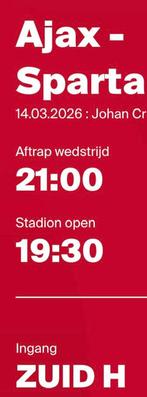 Ajax - Sparta F-SIDE, Losse kaart, Eén persoon