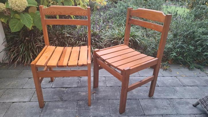 Houten stoelen set van 2, Huis en Inrichting, Stoelen, Gebruikt, Twee, Hout, Overige kleuren, Ophalen