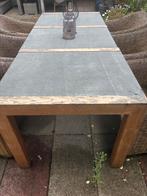 Grote eettafel voor buiten met 2 marmerplaten, Tuin en Terras, Ophalen, Gebruikt, Rechthoekig, Hout