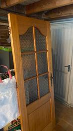 Mooie Oude deur met glas, Gebruikt, 80 tot 100 cm, Binnendeur, Ophalen of Verzenden