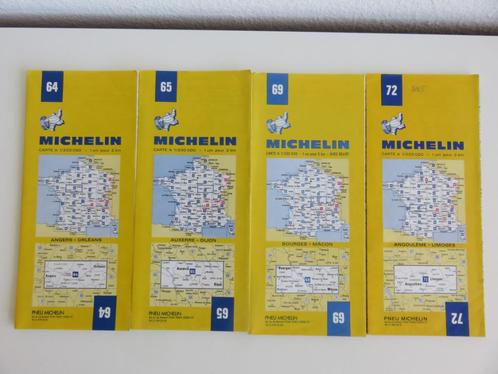 4 Michelin autokaarten, wegenkaarten landkaarten van Frankri, Boeken, Atlassen en Landkaarten, Gelezen, Landkaart, Frankrijk, 1800 tot 2000