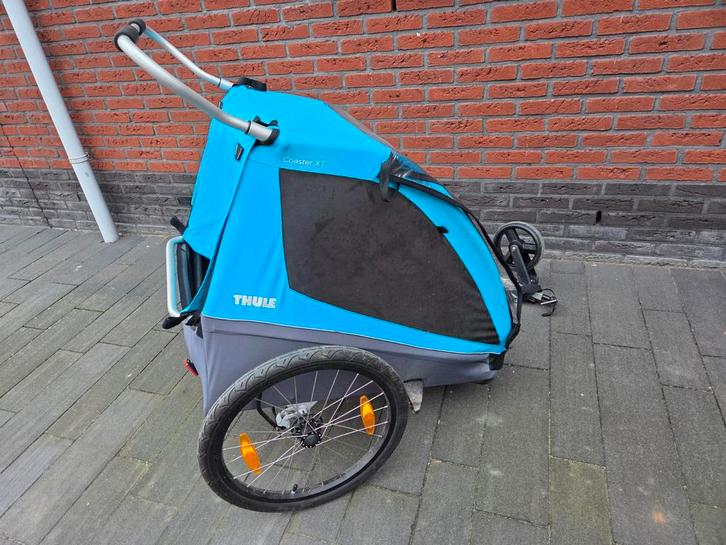Fietskar - Thule Coaster XT, Fietsen en Brommers, Fietsaccessoires | Aanhangers en Karren, Gebruikt, Kinderkar, 20 tot 40 kg, Vering