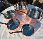 Oude Franse 5 delige pannenset, Antiek en Kunst, Curiosa en Brocante, Ophalen