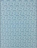 3703 Blauw bloemen behang klein dessin retro vintage swiet, Ophalen of Verzenden, Minder dan 10 m², Blauw
