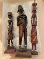 Houten beeldjes uit Zuid-Afrika 3 st, Ophalen of Verzenden